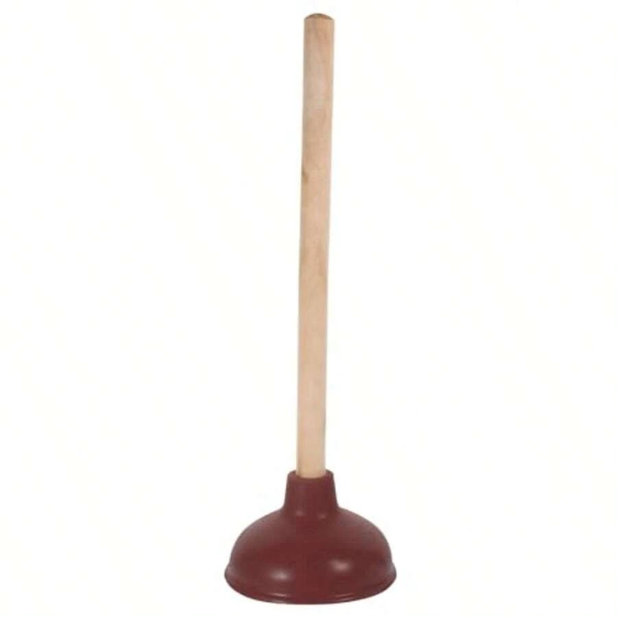 Sink Or Toilet Plunger Rubber Force Cup With Wooden Handle Heavy Duty Toilet Plunger For Bathroom Sink - As Pic - View 1