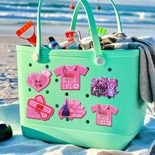 Encantos de enfermera, accesorios de enfermera Bolsas Bogg, insertos decorativos Simplemente playa - enfermera 8 piezas - Ver 8