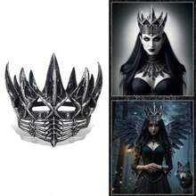 Halloween Crow Crown Gothic Darkness Witcher Crowns Queen Tiara Headpiece For Women Girls Halloween Cosplay Dress Up Party Decoration Supplies