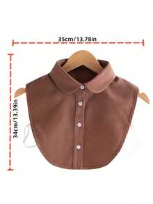 女士新款热销咖啡色假领 - 复古衬衫领款式，保暖内领，适用于毛衣/外套，可拆卸颈饰，适合休闲/办公/日常穿搭，也可用于圣诞装饰 - 彩色 - 查看 4