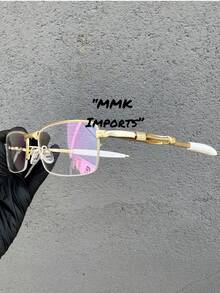 Eyeglass Frame/ Eyeglass Frame With Non-Prescription Lenses/ Spring Rest Magnifier/ Villain Magnifier - 金色 - 查看 2