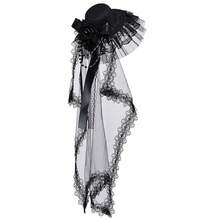 BPURB Novelties Mini Top Steampunk Accessories Hat For Women Lolita Headwear With Tulle{"Color_name":"Black"} - Black - 查看 1