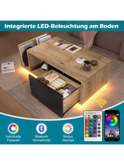 Multifunctional Retro Sideboard Roomdivider Integrated LED Lighting Zeitloses Holz Metal Mit Cleverem Stauraum Für Individuall Dimmbares Wohlfühl Ambiente view 4