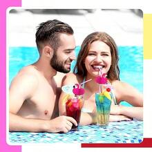 Paquete de 20 Soportes flotantes inflables para Beber, Portavasos Inflable para Piscina Posavasos inflables para Fiestas en la Piscina Rosa - rosa - Ver 4