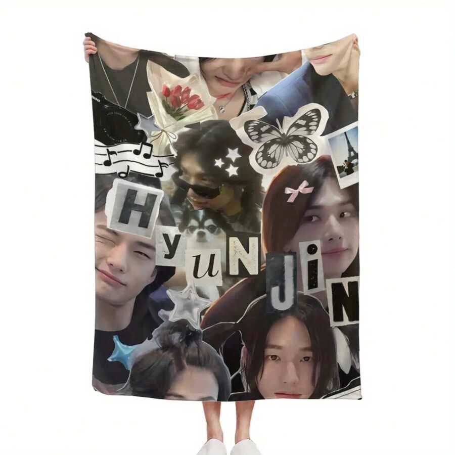 ZLIENSZUS Stray-k-ids Flanell-Decke - Weich und warm, ganzjährig bedrucktes Design mit Musiknoten, Schmetterlingen & Sternen, gemischte Farben für Bett, Sofa, Camping - Perfektes Geschenk für Wohnkultur, Sofadecke, fantasievolles Design, weiche Textur, Bettdecke, gemütliches Material, gemütliches Wohnen