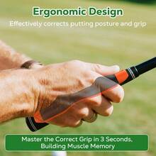 Grip Trainer, Training Aid Correcting Hand Position, Training Grip To Help Improve Swing Technique, Accessories All Clubs - Cam và Đen - Xem 4