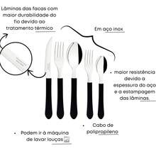 Tramontina Faqueiro Leme Tramontina Inox 20 pç Preto 4 Pessoas