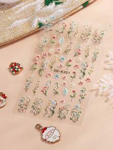 Decalcomanie per arte di unghie con fiori a rilievo, accessori adesivi 5D per unghie in acrilico, forniture per arte di unghie per donne e ragazze, regali per le vacanze di primavera ed estate