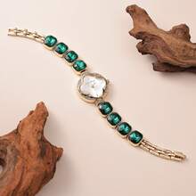Ever Move 1PC Elegant Lady Quartz Watch-Casual Style With Stainless Steel Gemstone-Inlaid Strap And Round Zinc Alloy Case - one-size - View 9
