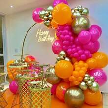 94 Pcs Balloon Arch Kit Pink Orange Gold