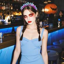 Bubbmi Raw Crystal Crown Headband Natural Quartz Rhinestone Tiara Hair Hoop Women Girls For Wiccan Goddess Cosplay Wedding Parties Photography{"Color_name":"MERMAID"} - NÀNG TIÊN CÁ - Xem 7