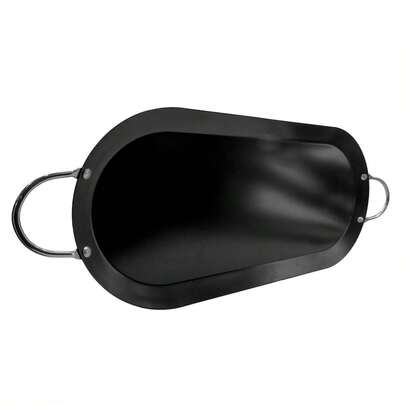 Comal Ovalado Antiadherente de Acero al Carbón 44 cm x 17 cm– Cocina Fácil y Duradero
