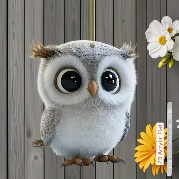 Colgante de búho acrílico 2D multifuncional - Adecuado para exhibición estacional, decoración versátil, diseño inspirado en la naturaleza, estilo elegante, sin necesidad de energía