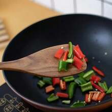 Juego de 7 utensilios de cocina de madera - Incluye cuchara, espátula, cucharón - Herramientas de cocina, adecuadas para reuniones familiares y fiestas, hechas de madera de teca, de alta gama, de buena calidad