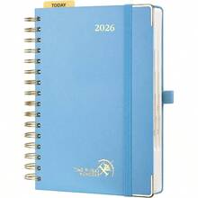 Agenda 2026 Planificador Diario con Etiqueta Enero - Diciembre 2026, Una Hoja por Da, Papel de Alta Resistencia y Calidad Premium, Bolsillo Interior Plegable, 21, 5x 14, 9 - Azul Niebla - Azul Niebla + 21,5 x 14,9 cm - Ver 2