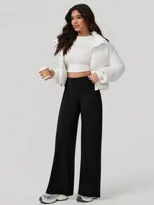 NcmRyu 1Pc Women High Waist Loose Wide Leg Sports Pants Tights