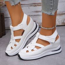 Women's Breathable Wedge Sports Sandals, Casual Shoes With Hidden Heel For Spring, Summer, Fall, Daily Wear, Commuting, Shopping - White - View 14