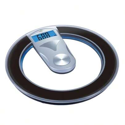 Transparent Display Digital Weight Scale 150kg Capacity Tempered Glass And ABS LED Display Slim Round Design Bathroom Fitness Scale