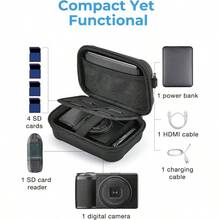 - Funda para cmara digital, impermeable y protectora, bolsa para cmara pequea con 2 formas de transporte, bolsa ligera para cmara ELPH 180190 DSCW800DSCW830 - Gris - Ver 5