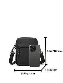 1 Stück Damen Nylon Umhängetasche, quadratische Tasche mit verstellbarem Gurt, kratzfest und abriebfest, leicht, für Outdoor/Reisen/Wandern/Stadion/Sport/Klettern/Pendeln, Sommertasche, Lässig Minimalist, Uni-Farbe, Geschenk für Jugendliche, Studenten