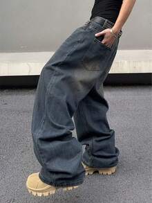 Men's Fashionable Y2K Streetwear Casual Denim Jeans - Medium Wash - View 5