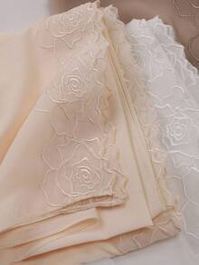 1 lenço hijab muçulmano de chiffon elegante com bordado de rosas para abaya - Multicolorido - Ver 3