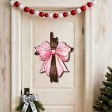 1pc Christian Wooden Sign - Pink Bow Room Decor, Bow Bible Verse Decoration, Inspirational Christian Gift (For Women), 12*8 Inches - Multicolor - View 6