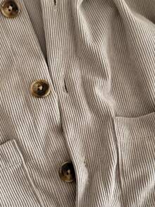 Chaqueta con capucha de pana informal con patrón bordado de frutas lindas para niños pequeños de 1 a 3 años, otoño/invierno