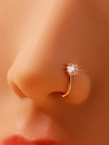 1pc Sparkling Zirconia Nose Clip & Cartilage Earring, No Piercing Needed