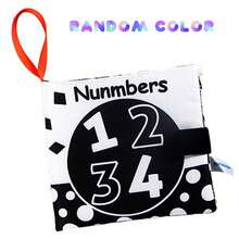 Livros de Pano Macios Livros de Bebê Livros de Pano para Bebês, Recém-Nascidos, Crianças Pequenas, Alto Contraste Preto e Branco Amassável Lavável Educação Precoce Presente