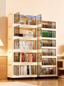 1 szt. składana plastikowa szafka z podwójnymi drzwiami, przenośna szafa do domu, szafka na zabawki do salonu, szafka na przekąski, szafka kuchenna, prezent na Boże Narodzenie i Halloween, pudełko do przechowywania, przechowywanie w sypialni