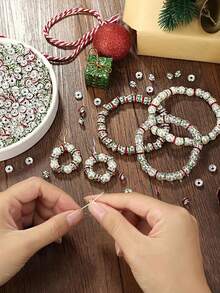 50/100/200Pcs 8mm Christmas Rhinestone Glass Spacer Beads For DIY Jewelry Making, Suitable For DIY Bracelets Necklaces And Craft Gifts, Christmas Gifts