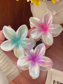 1/3/6 piezas Pinzas para el cabello con flores margaritas arcoíris, Pinzas para el cabello ombre, Accesorios de moda para el cabello adecuados para la playa, sesiones de fotos, uso diario, accesorios de otoño/invierno, Pinza para el cabello de invierno