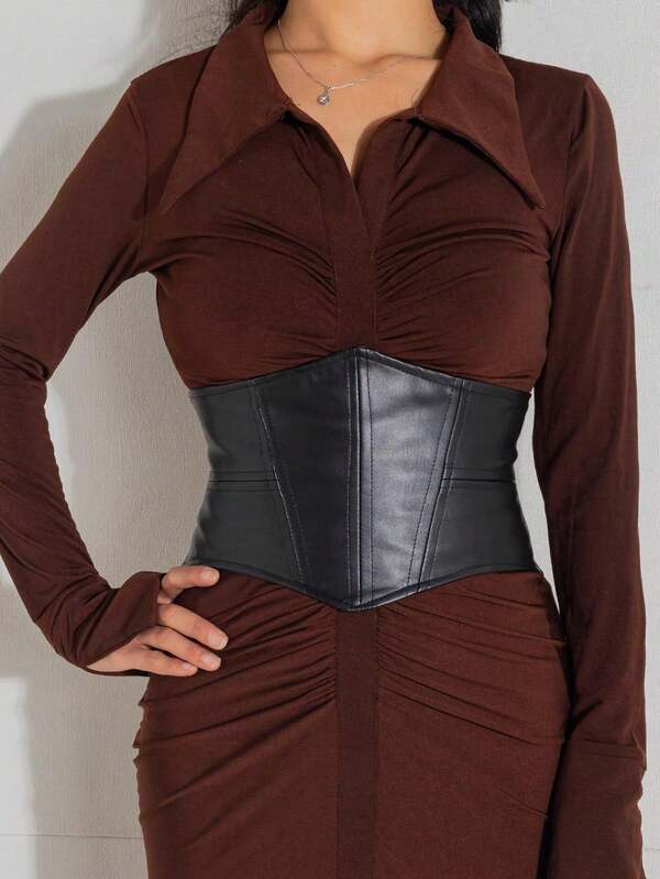 1pc Punk Style Sexy Wide Elastic Waist Belt, Suitable For Daily Commute, Party And Gathering