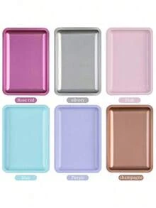 Square Oval Nail Accessory Tool Storage Dish Stainless Steel Plate Nail Decorations Display Tray - 彩色 - 查看 3
