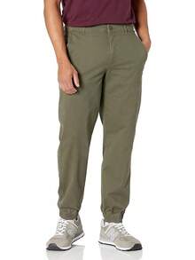 Mens Relaxed-Fit Carpenter Utility Pant With Pockets, Fashionable Workwear - Olive - View 12