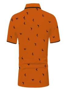 Colorblock    Summer    Regular Fit    Button Front  Button    Halloween  Christmas - 橘色 - 查看 2