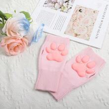 Nydotd Cat Paw Pad Mittens Gloves Kawaii Pink 3D Claw Fingerless Cute Cat Cosplay Gloves Sleeve For Girls Party{"Color_name":"LightPink","Size_name":"Short"} - 淺粉紅色 - 查看 7