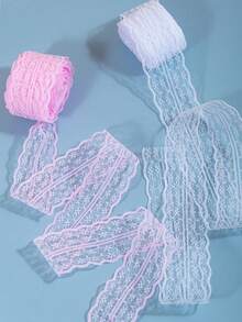 10 Meter/Rolle Spitzenborte Stoffband mit Blumen Muster für Nähen, DIY Basteln, Scrapbooking, Geschenkverpackung, Haarschleifen, Hochzeit, Brautstrauß, Baby-Shower Dekorationen