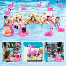 Paquete de 20 Soportes flotantes inflables para Beber, Portavasos Inflable para Piscina Posavasos inflables para Fiestas en la Piscina Rosa - rosa - Ver 3
