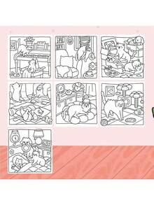 全新42页猫咪生活涂色书，猫咪爱好者和艺术家的福音！书中描绘了可爱猫咪的温馨场景，是成人减压的理想之选。适合作为毕业礼物、返校礼物，线条清晰，设计精美，可用于文具、学习用品等。也是送给女孩、婚礼、母亲节的完美礼物。 - CAT LIFE - 查看 10
