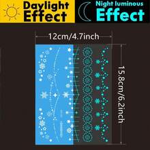 A Luminous Temporary Tattoo Sticker, Using Luminous And White Ink, Designed With A Shining Star And Eye Pattern.This Shiny, Waterproof Fake Tattoo Can Last 2 To 5 Days And Provides Effective Coverage.It Is Suitable For Use In.. - BB-lD01 - View 7