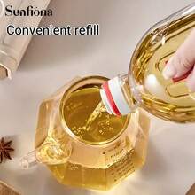 1pc Oil Pump Series - 500ml, 700ml, 900ml Crystal Glass Material, Angle Controlled Pump Head, Comfortable Handle (No PVC, Machine Washable) - Suitable For Storing Edible Oil, Essential For Kitchen, Modern Kitchen Supplies, Durable Glass Material (EPE Foam And Kraft Paper Packaging) - Multicolor - View 9