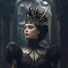 Halloween Crow Crown Gothic Darkness Witcher Crowns Queen Tiara Headpiece For Women Girls Halloween Cosplay Dress Up Party Decoration Supplies