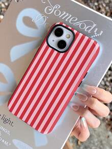 1 件简约艺术彩色条纹图案光面二合一薄膜硬手机壳适用于三星/ 11/12/13/14/15/16/17 Pro Max - 彩色 - 查看 4