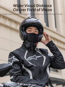 TOSUOD Motorcycle Visor & Face Mask - Windproof Fleece, Cold/Warm, Windproof & Full-Face Cover For Men & Women, Winter, Hand Washable (Compatible With Motorcycles/Snowmobiles) - Black - View 10