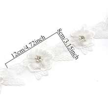1 Yard Ren Organza Hoa Ngọc Trai Rộng 8cm, Chất Liệu May Thủ Công Bằng Ruy Băng Satin Thêu - Nhiều màu - Xem 9