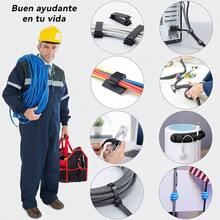 Kit de Gestin de Cables, 67 clips de adhesivo organizador de cables de escritorio, 22 correa de reutilizable, 4 manguito de Split, 200 Nylon Zip Ties, 20 soportes313, Ferroso - 181 + Ferroso - Ver 9