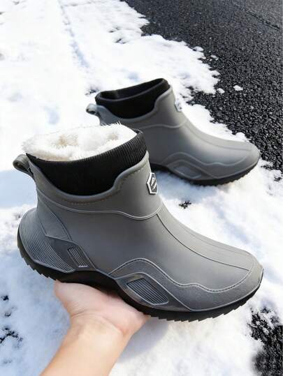 Men's Rain Boots, Thermal Lined For Winter, Warm, Suitable For Rainy Days, Outdoor Work, Sports, Fishing, Work Boots, Rainy Day Commute, Men's Work Shoes, Fashionable Casual, Adult Men's Garden/Farm, Rainy Season, Men's Rain Shoes, Construction Site Waterproof Boots