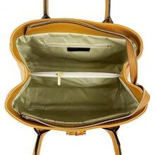 Genuine Hammered Leather Handbag With Removable Shoulder Strap – Dafne Model | Made In Italy - Cammello - View 6